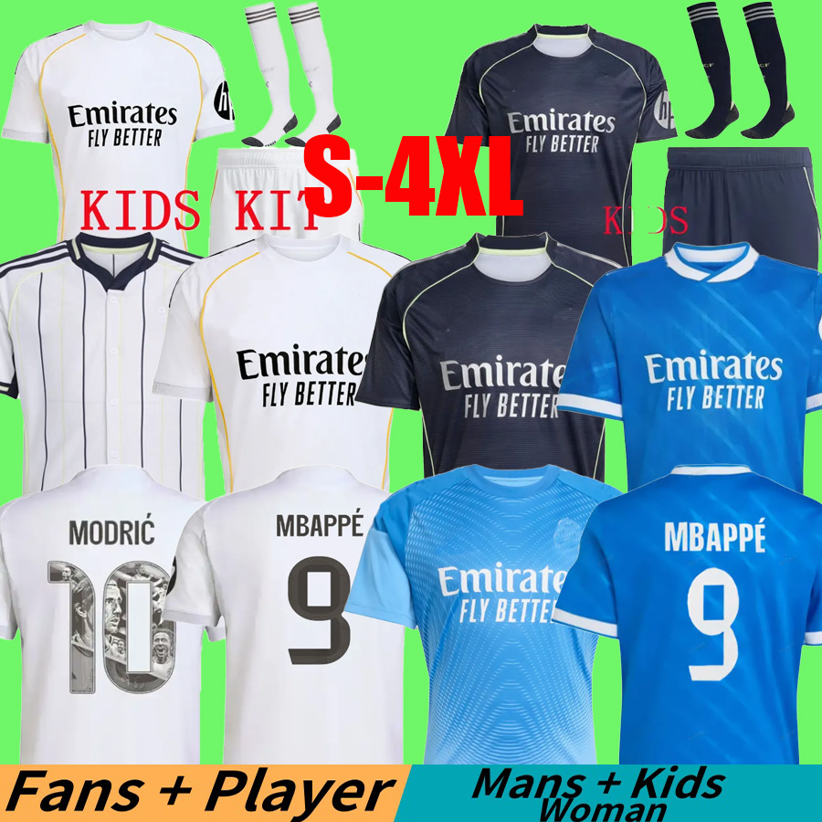 Reals Madrid MBAPPE BELLINGHAM VINI JR 2025 2026 soccer jerseys HUIJSEN valverde CARVAJAL MODRIC CAMAVINGA Camisetas kids TRENT ENDRICK 25 26 football shirt sets