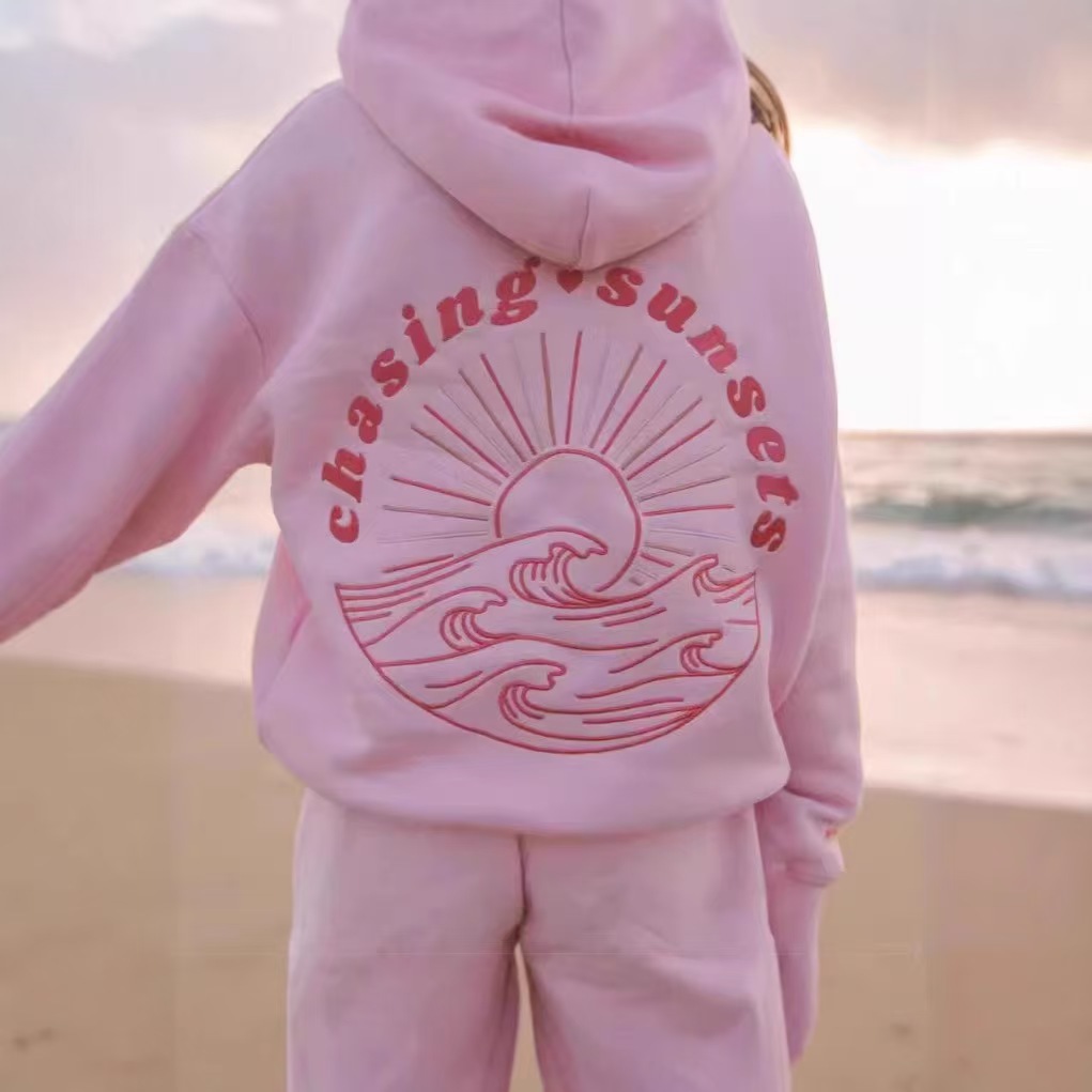 Free Shipping Designer Hoodie Hoodie Women's Embroidered Flower Print Sweatshirt Long Loose And Fashionable Bubble Hooded Sweatshirt Street Wear 