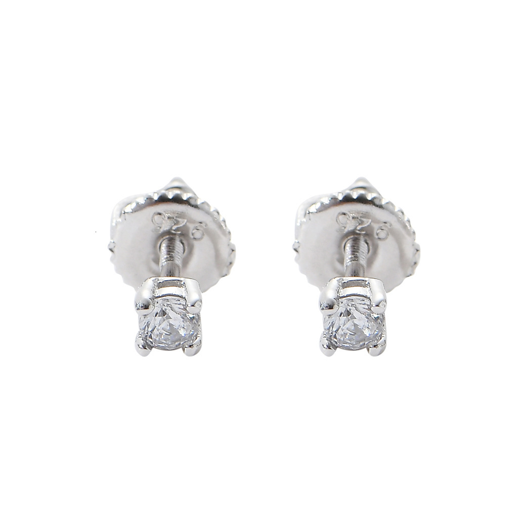 Luxury Jewelry S925 Sterling Silver Solid Iced Out Bling Bling Minimalist Style Hip Hop Earrings 3mm 5mm 7mm Unisex Pass the diamond tester