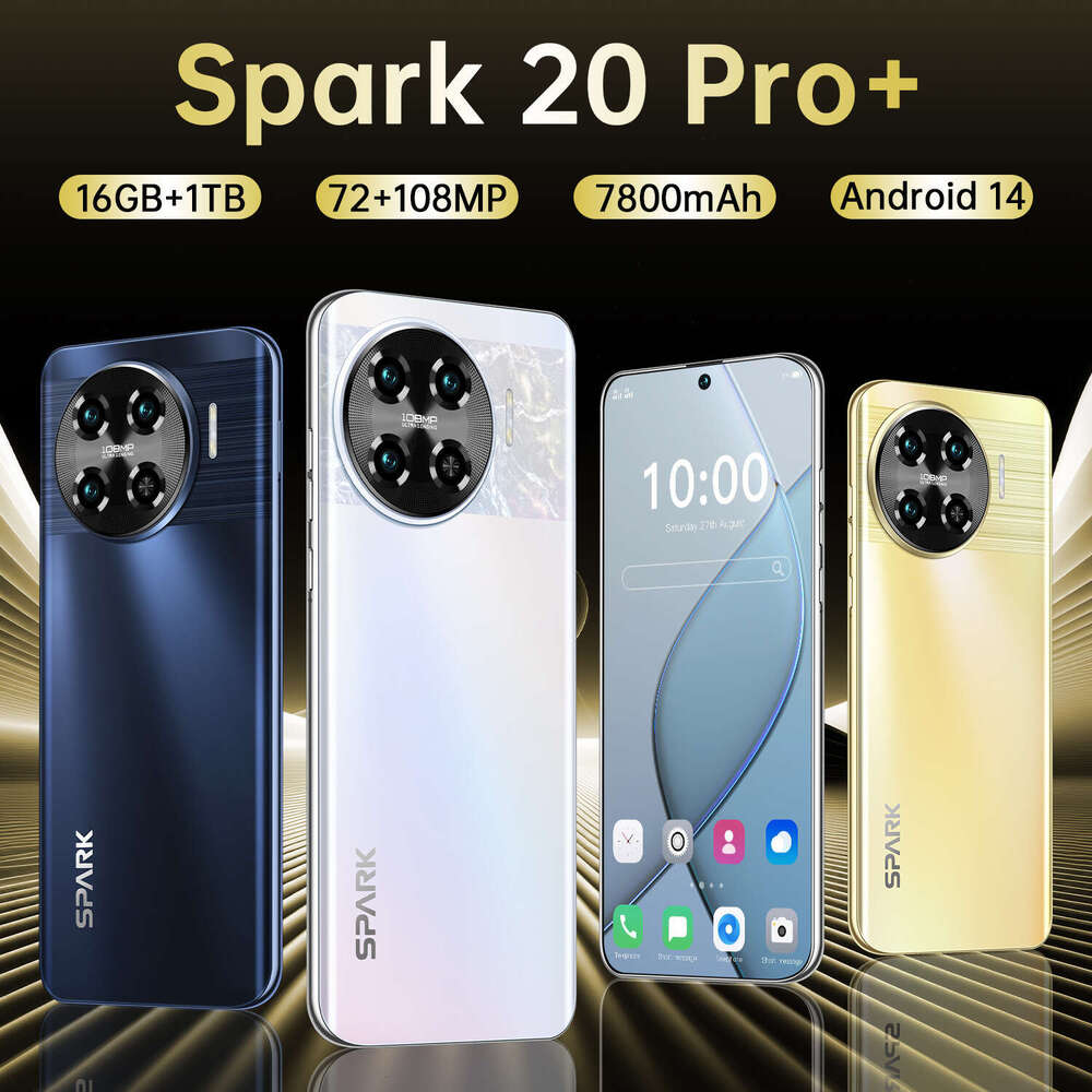 Cell Phones Professional Wholesale Mobile New Model Spark 20 Pro+ Overseas Version 16+1T Android Smart All-In-One Phone (Powerful)