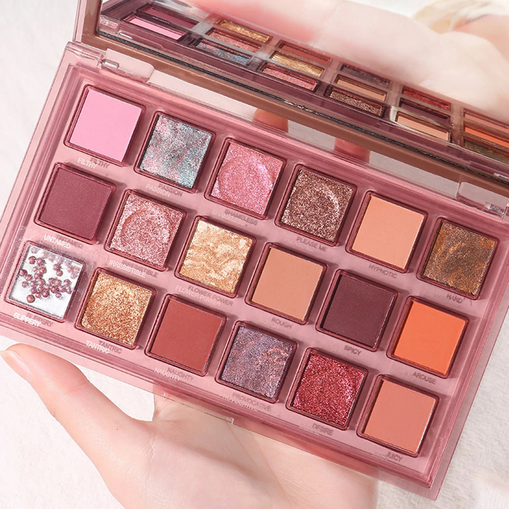 18 Colors Pomegranate seeds Eyeshadow Palette Shimmer Matte Eye Shadow Waterproof Cosmetic Beauty Makeup TSLM2 250624