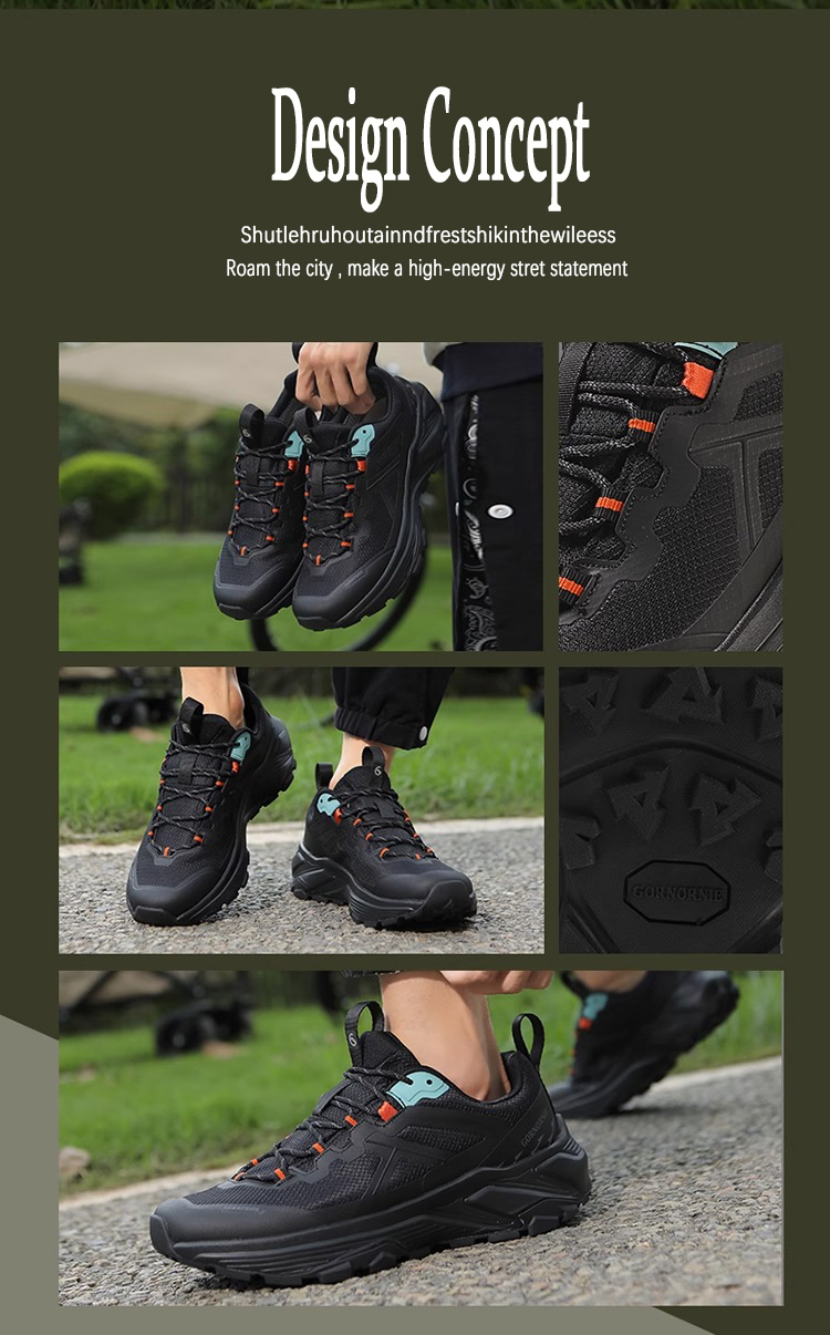 Outdoor leisure hiking shoes for women, breathable and lightweight, waterproof and anti-skid for men's autumn and winter mountaineering shoes, cr