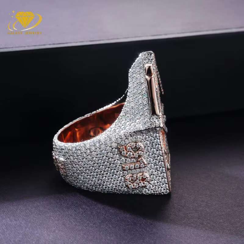 Luxury Custom Hip Hop Moissanite Ring Vvs Diamond Baguette Trap House Shape Bling Iced Out Championship Ring for Men