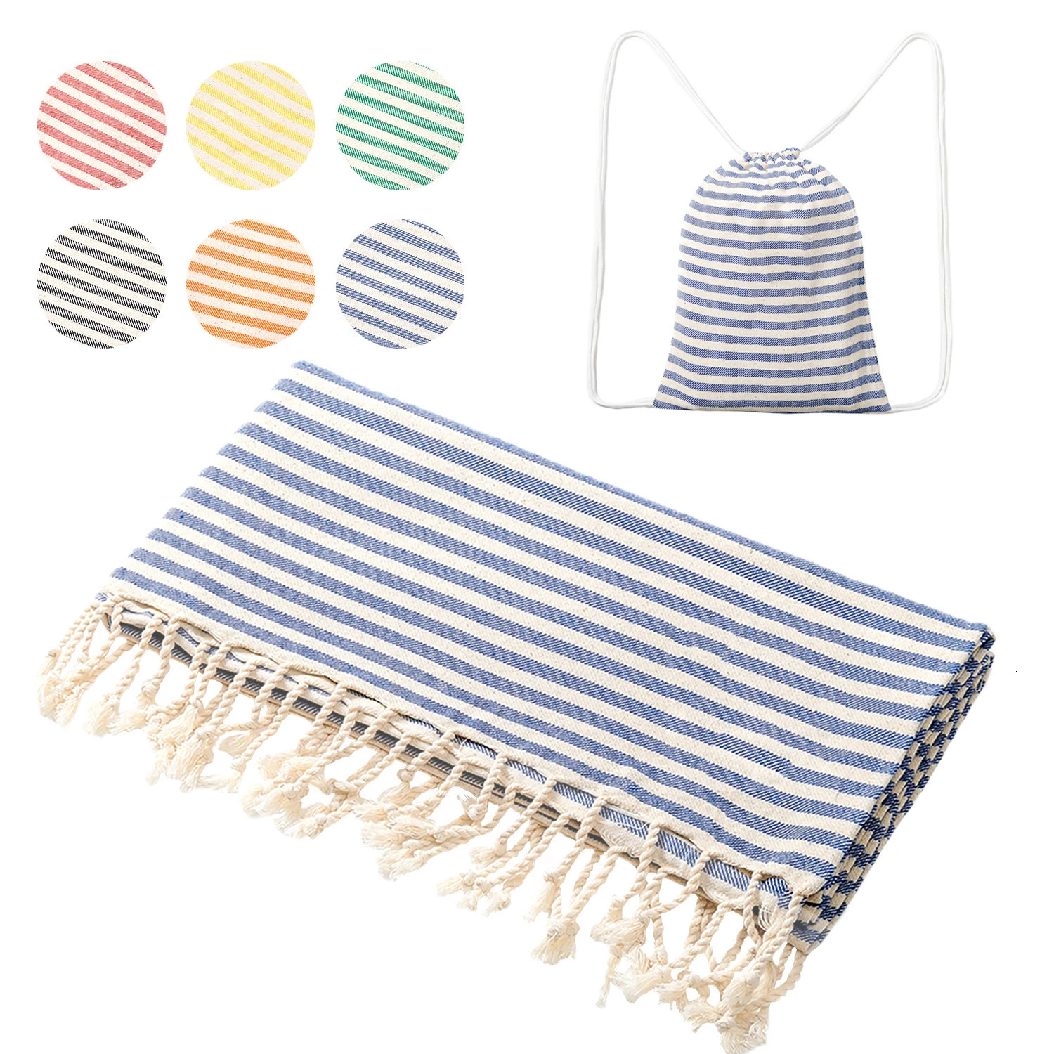 YEUZLICOTTON Striped Tassel 100% cotton sauna spa bath towel For Home 100*180CM Travel Turkish Large beach towel 250628