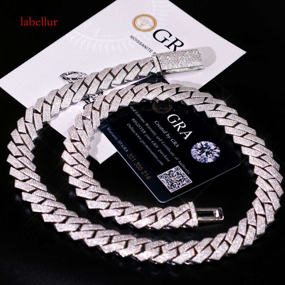18mm 3-Row Sier Necklace Manufacturer Jewelry Silica Cuban Chain