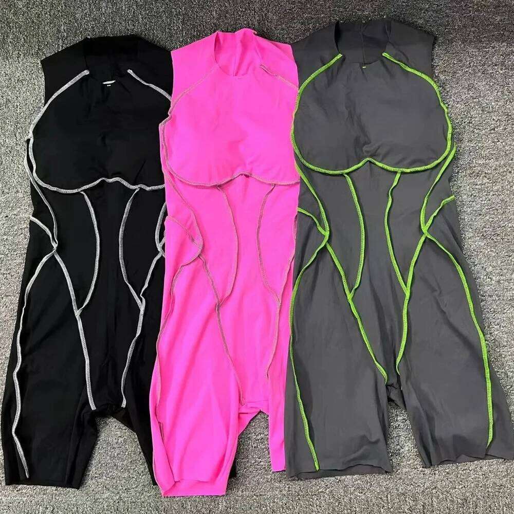 New Summer ing Color Backless Yoga Jumpsuits With Chest Pads Women Sleeveless Sports Bodysuit Hip Lifting Workout Overalls