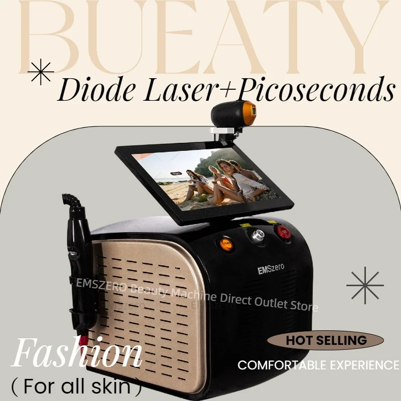 2 IN 1 Diode Laser Hair Removal And Picosecond Laser Tattoo Removal Safety and Efficacy Nd Yag Laser Suitable For All Skin