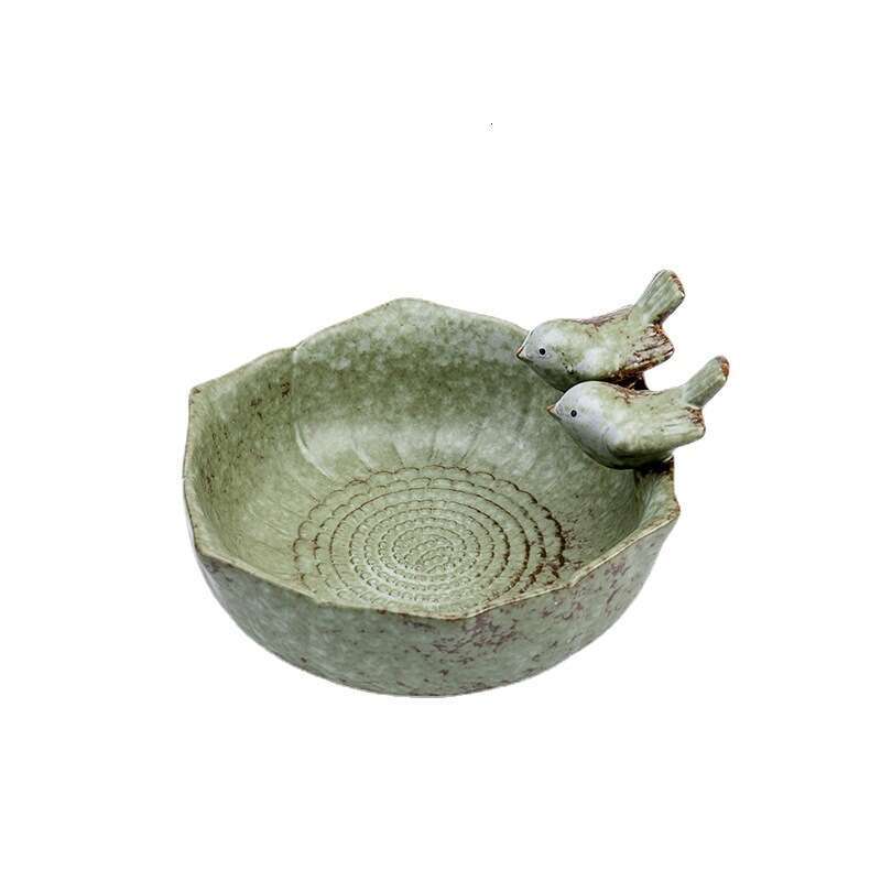 Bird Bath Outdoor Garden Decor Birdbath Feeder Antique Vintage Yard Bowl Ceramics