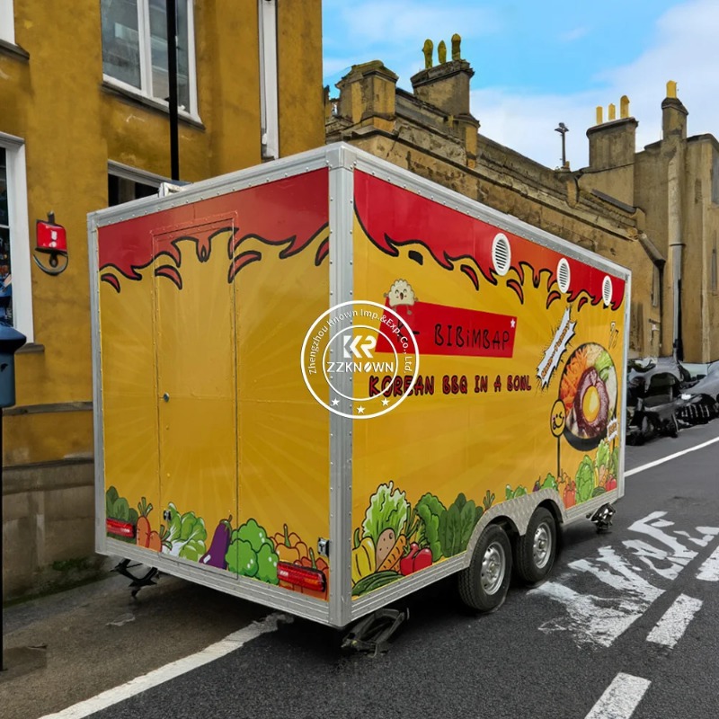 2025 NEW Europe Standard Food Truck Mobile Kitchen Catering Trailert Dog Snack Kiosk Food Cart for Sale With Full Kitchen