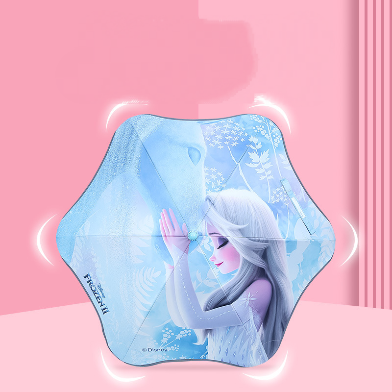 Disney Frozen Boys and Girls Children's Umbrella Student Long Handle Sun and Rain Umbrella Semi-Automatic Umbrella Children's Sun Rain Umbre
