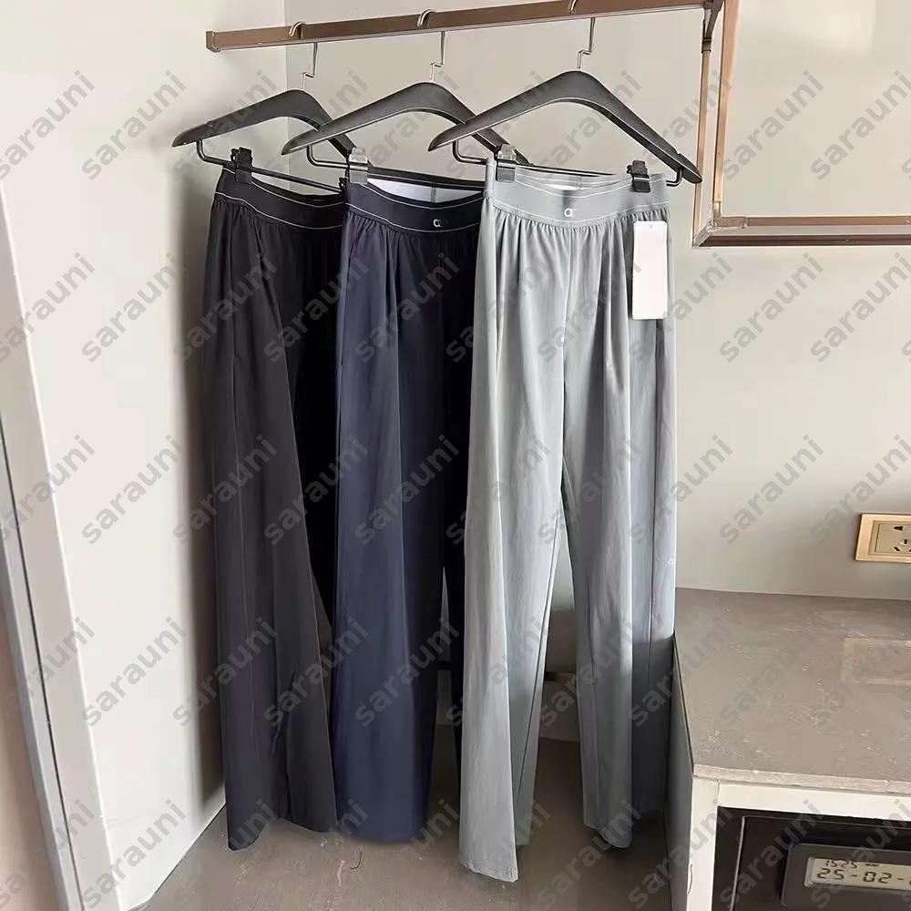 Designer Womens Yoga Pants Letter Print Summer Sports Wide Leg Woven Trousers Quick Drying Elastic Knit High Waiste Joggers Men Women