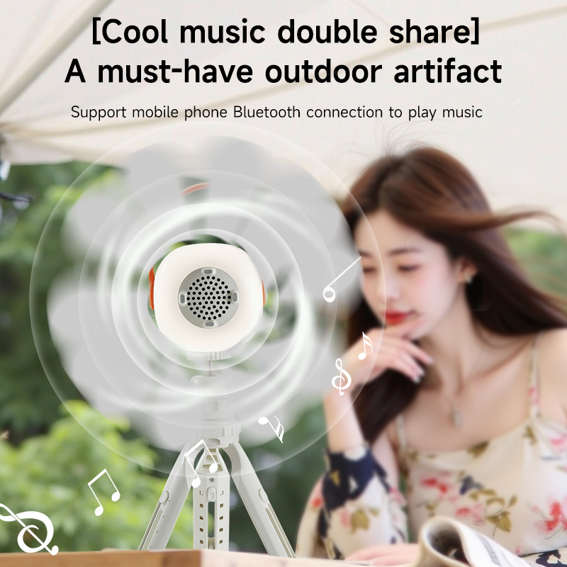 Portable Air Conditioner Unit Combining Small Ceiling Fan, Mobile Charger, Music Player & Ultra Long Range IR Controller