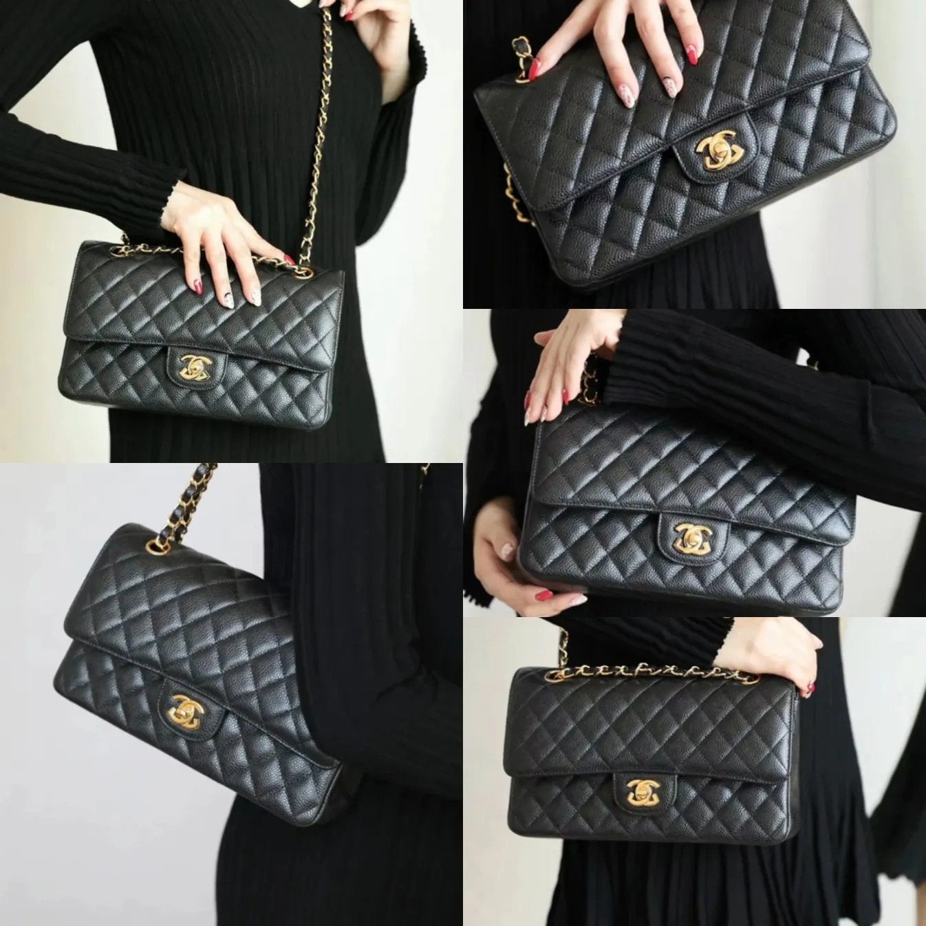 designer Bag shoulder Bag Caviar Designer Handbag with Box Luxury Bag Fashion Bag Evening Bag Metallic Leather Chain Square Lattice Sheepskin Wallet Classic 10A