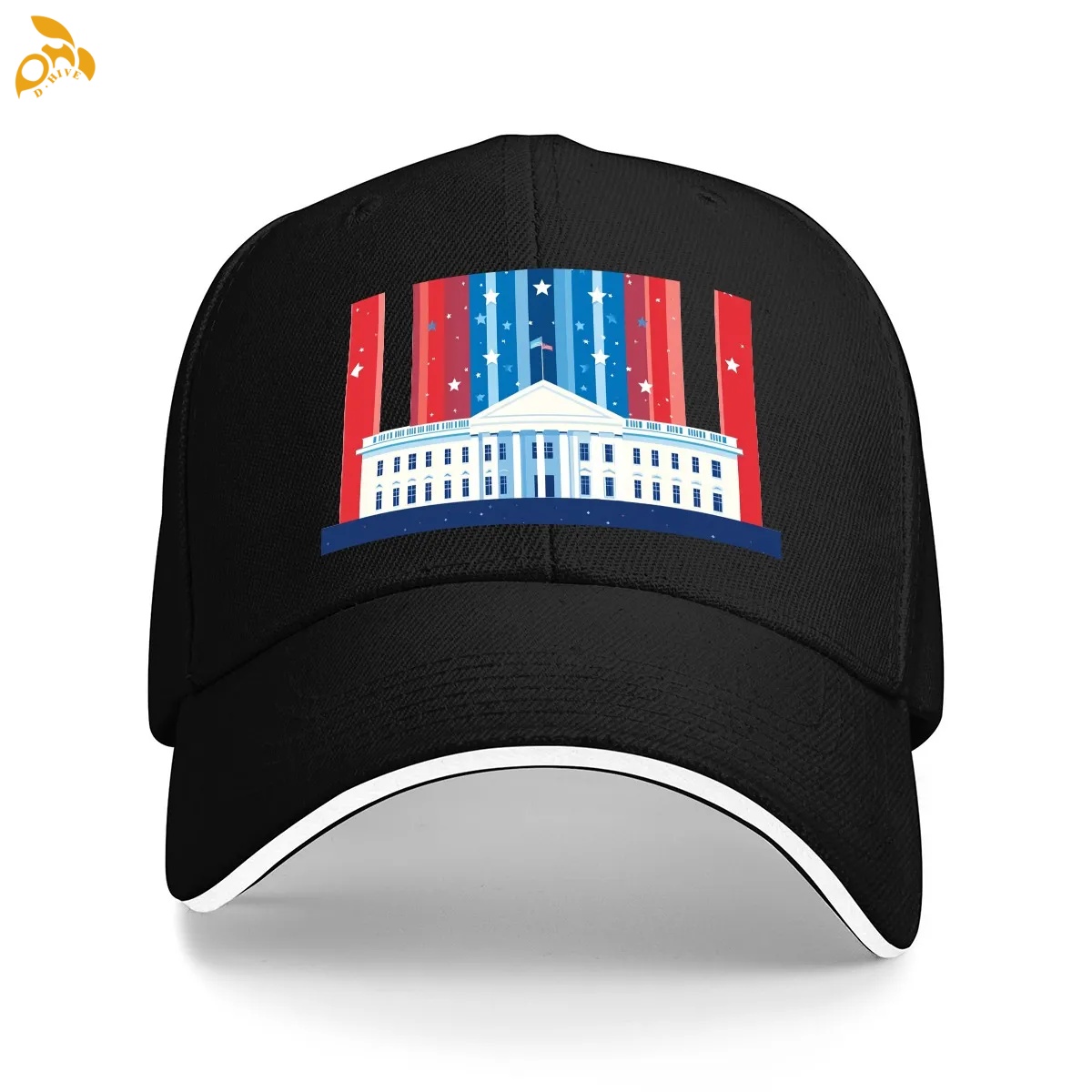 free shipping of customized American sandwich baseball cap -6 panels with exquisite patterns from US