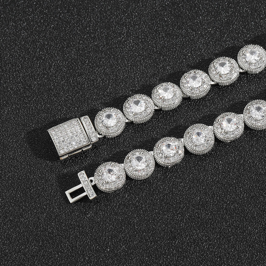 Luxury Jewelry New Release 8mm Round Icy Sugar Chain Iced Out Luxury Unique Trendy Men Niche Collarbone Hip Hop Necklace Pass the diamond tester