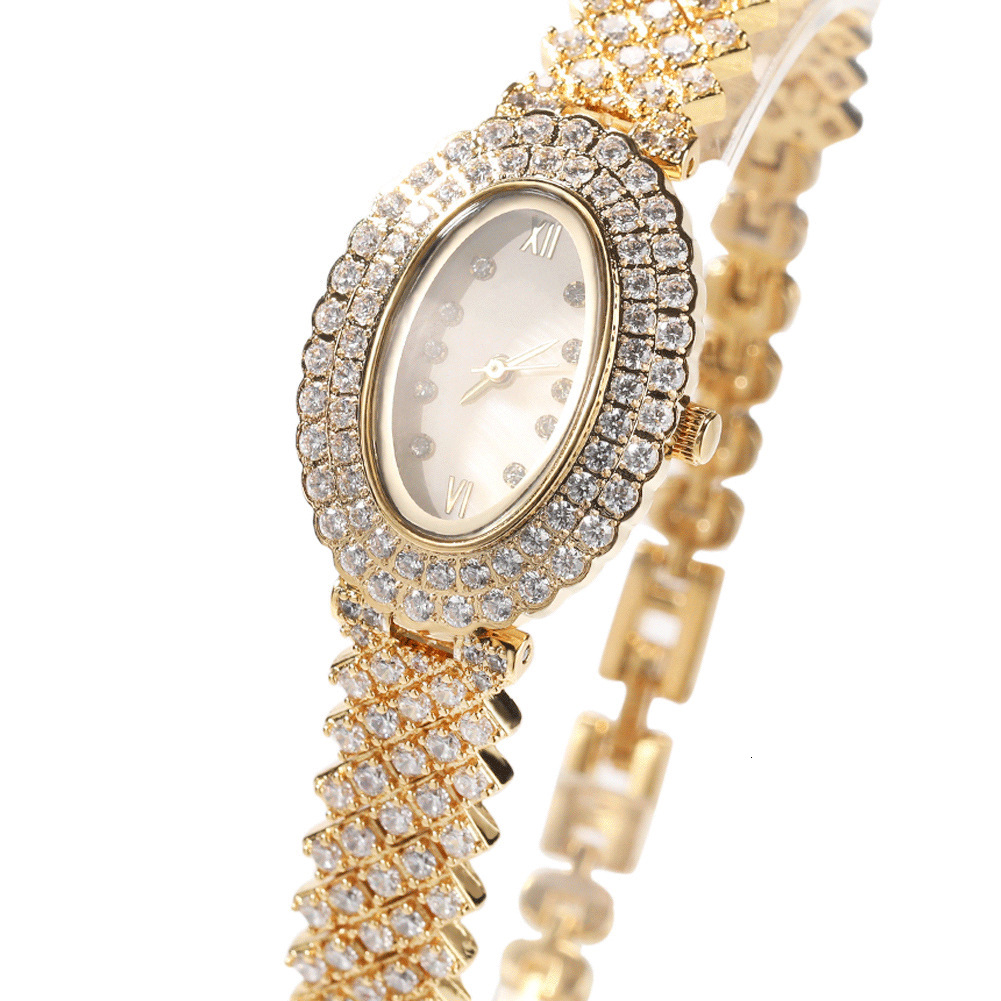 New Fashion Casual Women's Watch Light Luxury Niche Oval Dial Iced Out Designer Mechanical Watch Pass the diamond tester