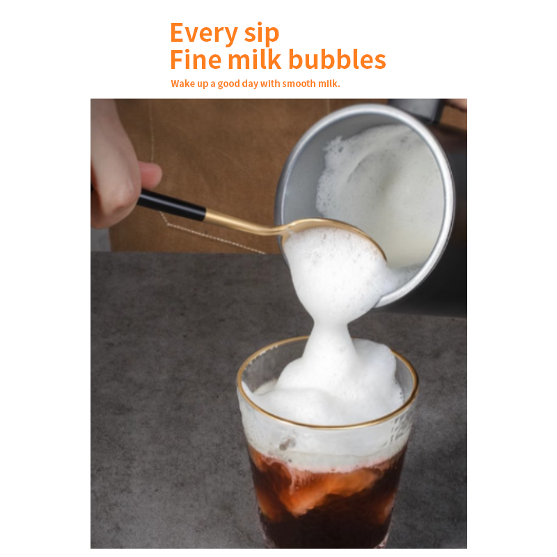 Electric Milk Frother for Coffee & Tea Brewing - Stainless Steel