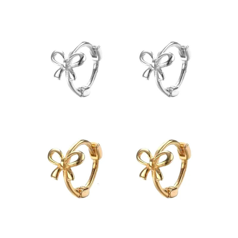 1Pair Korean Style Simple Bowknot Small Studs Earrings Fashion Exquisite Bow Ear Hoop For Women Ear Piercing Jewelry Accessories 250626