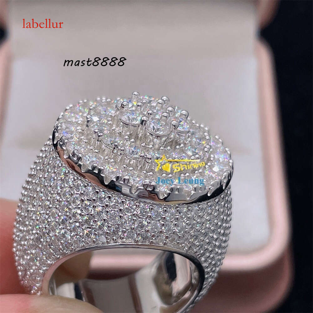 Fashion Styles Pass Tester Sier Gold Plated VVS Moissanite Dimoand Custom Hip Hop Men Pinky Dia Iced Out Ring