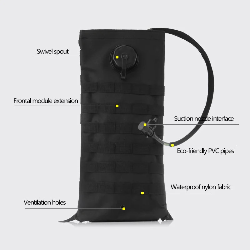 Arrival 3L Tactical Water Bag Military Hiking Camping Storage Bladder Hydration Backpack Pouch 250624