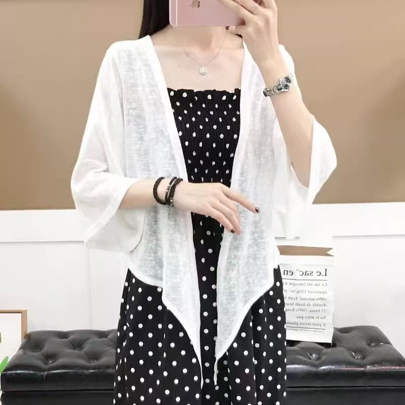 K1184 Shawl summer with skirt small jacket suspender skirt outer cover thin cardigan air conditioning shirt knitted top