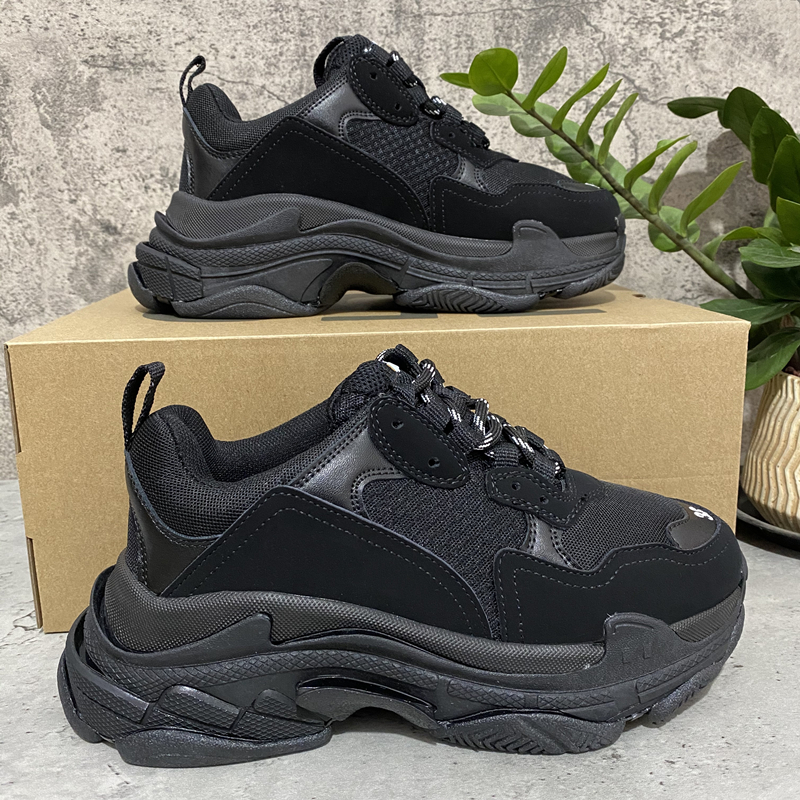 2025 Triple s Men Women Designer Casual Shoes Platform Sneakers Clear Sole Black White Grey Red Pink Blue Royal Neon Green Mens Trainers Tennis Size 35-46