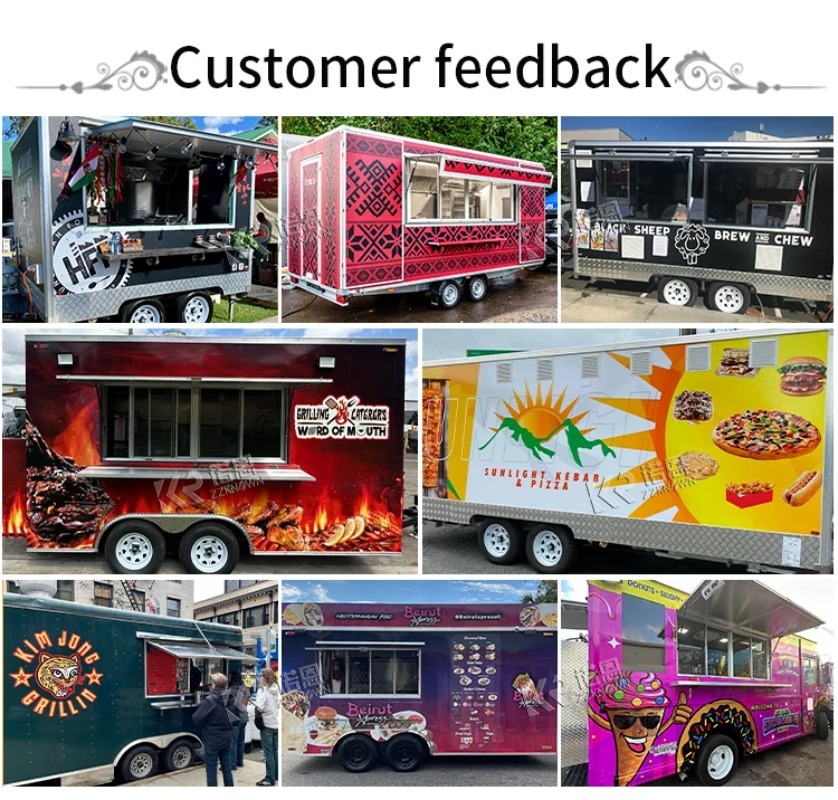 Mobile Pizza Oven Food Truck Commercial Concession Trailer Fully Equipped Mobile Pizza BBQ Fast Food Trailer for Sale