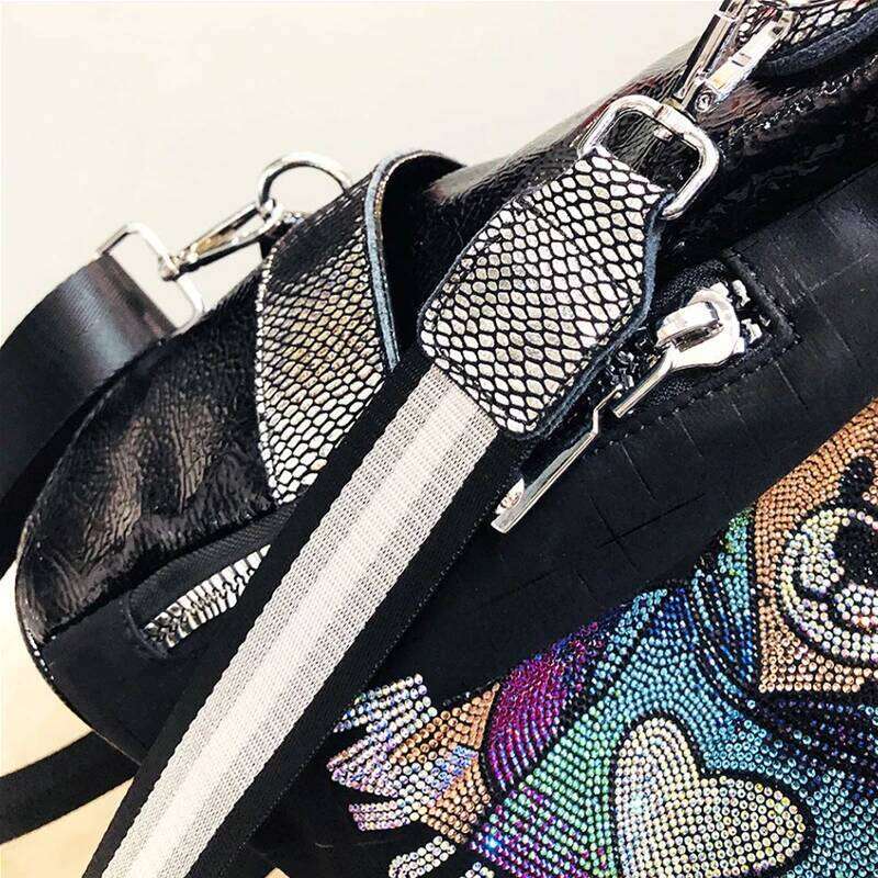 2024 New Brand Women's Backpack Colorful Dias Cute Bear Bagpack Large Capacity Fashion Shoulder Bag Girl' Schoolbag