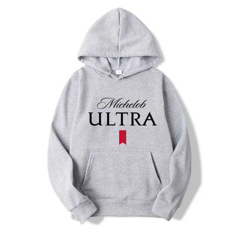 Autumn Winter Michelob Ultra Hoodie Men Pullover Sweatshirt Male Luxury Streetwear Solid Hooded Pullovers Tops W250630