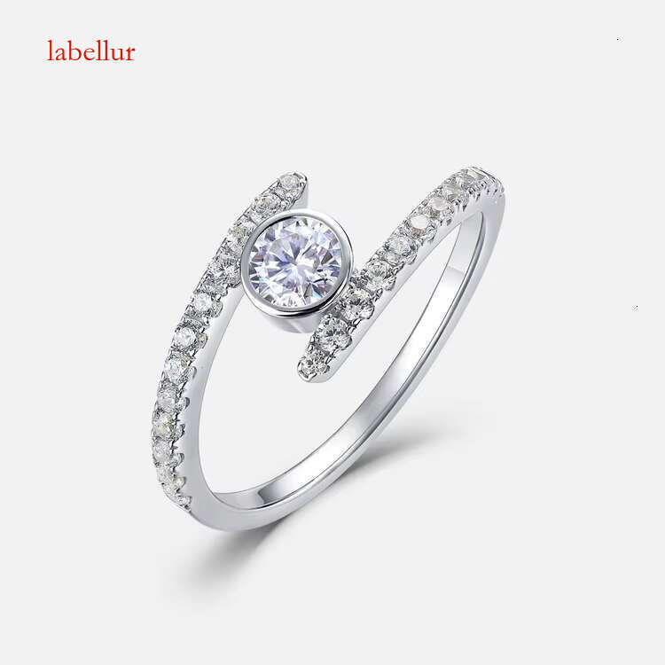 Jewelry 0.3/0.5/1ct/2ct/3ct Classic Wedding Engagement Pure Silver Carbonaceous Silica Ring Popular