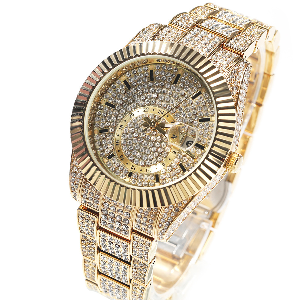 Luxury Jewelry VVS Moissanite High Quality New Round Big Dial Designer Mechanical Watch Luxury Minimalist Fashion Diamond Men Pass the diamond tester
