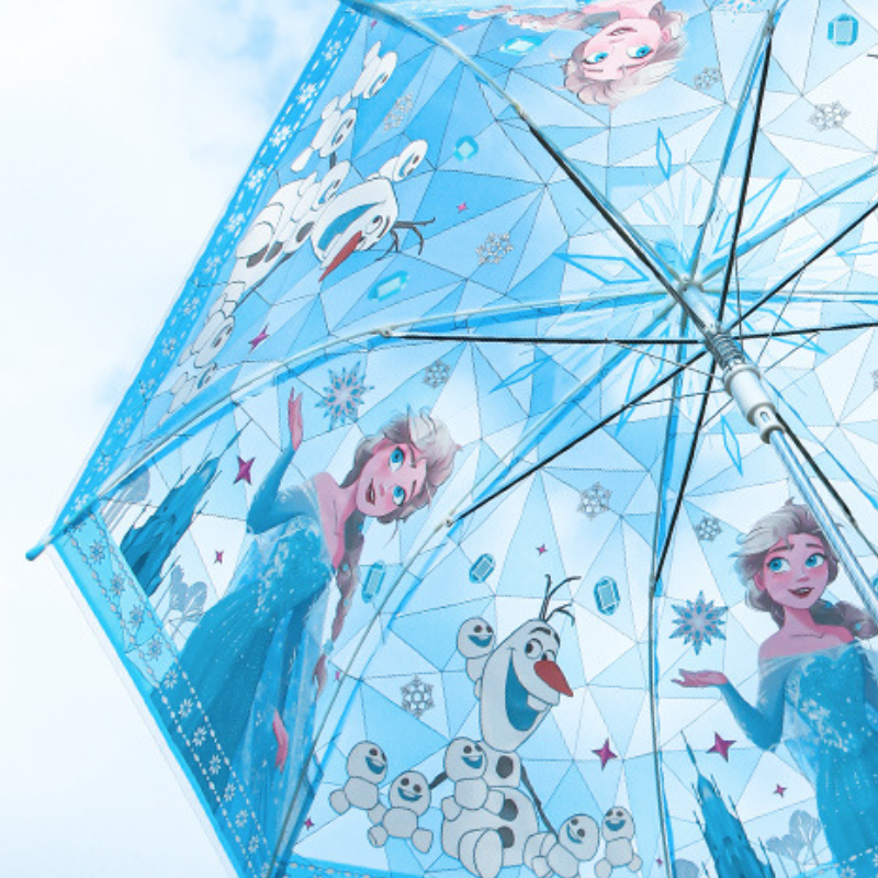 Disney primary school student rain umbrella for boys and girls semi-automatic umbrella with printed design high wind resistance rating Student rain an