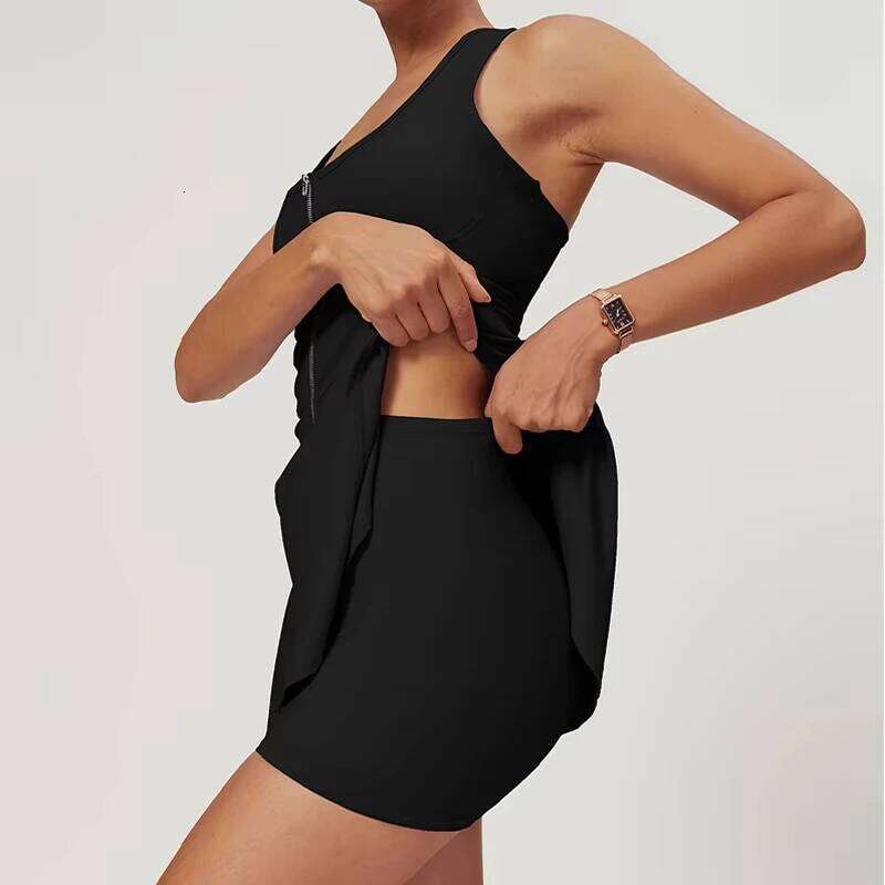 Sports Short Skirt Set Fiess Sportswear Running Suit Golf Tennis Dress Workout Clothes