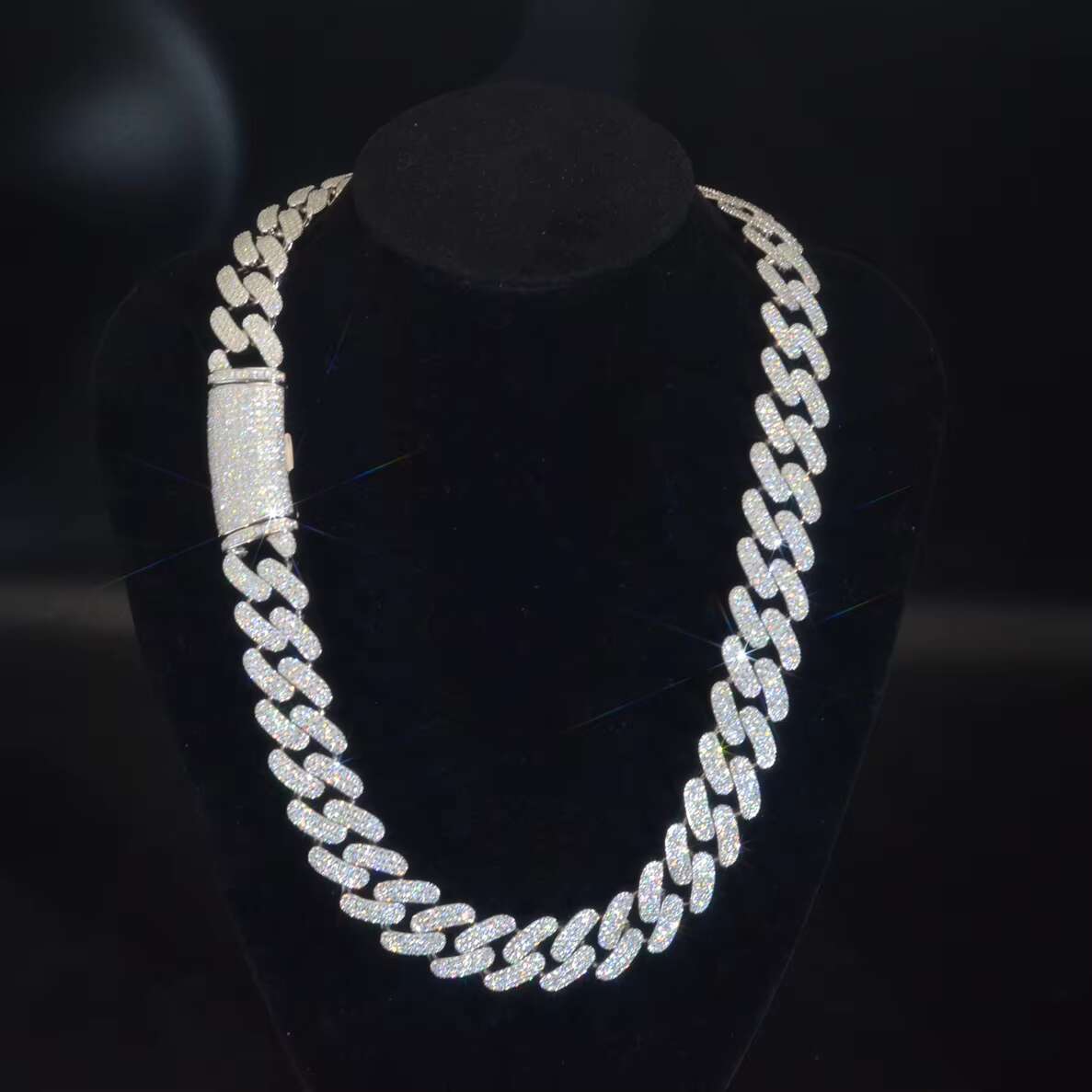 925 Sterling Silver VVS Real CVD Diamond Miami Cuban Link Chain 18k Gold Plated Moissanite Cuban Chain Mossan Hip Hop Necklace