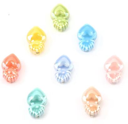 Love Torch Shape Ceramic Beads For Jewelry Making Necklace Bracelet Multicolored Porcelain DIY Beads Wholesale