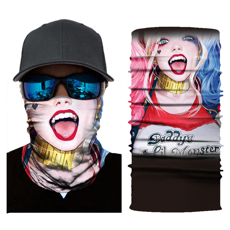 Skull Half Face Series Magic Bandana Multifunctional Face Mask 3D Bling Bling Print Hip Hop Ski Mask