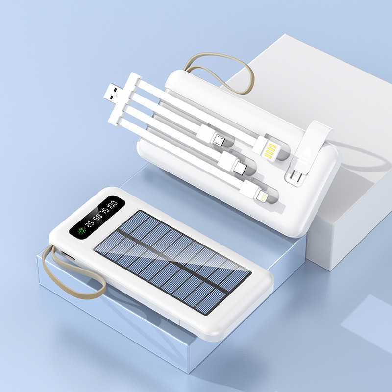 High-quality Mah Solar Power Bank Thin Light Comes With Four-wire External Battery Portable Daily Power Bank For AP Xm Samsung CL240808 Creative Style