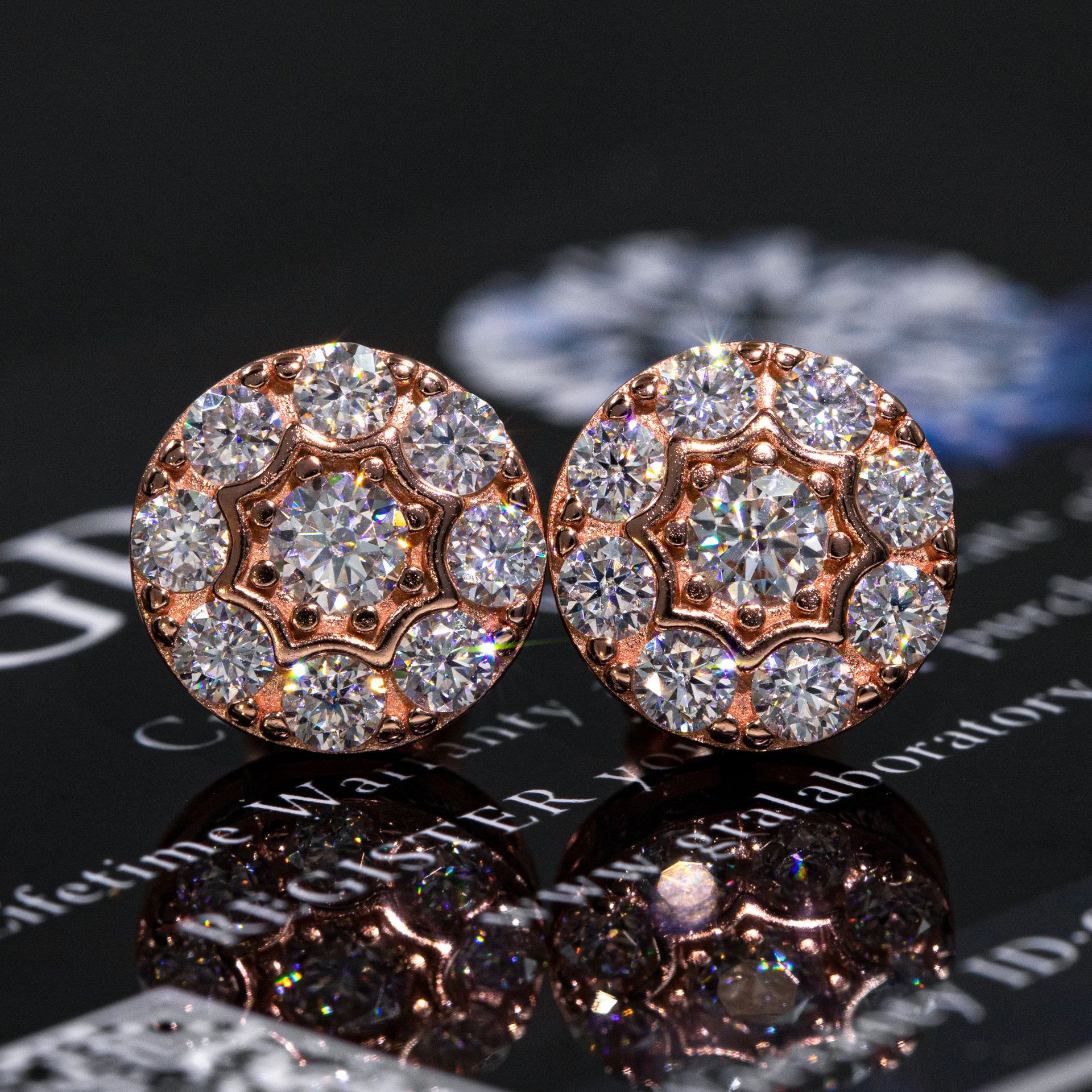 Niche Luxury Sparkling Trendy Chic Fine 925 Sterling Silver Jewelry Striking Moissanite Halo Earring Ear Stud