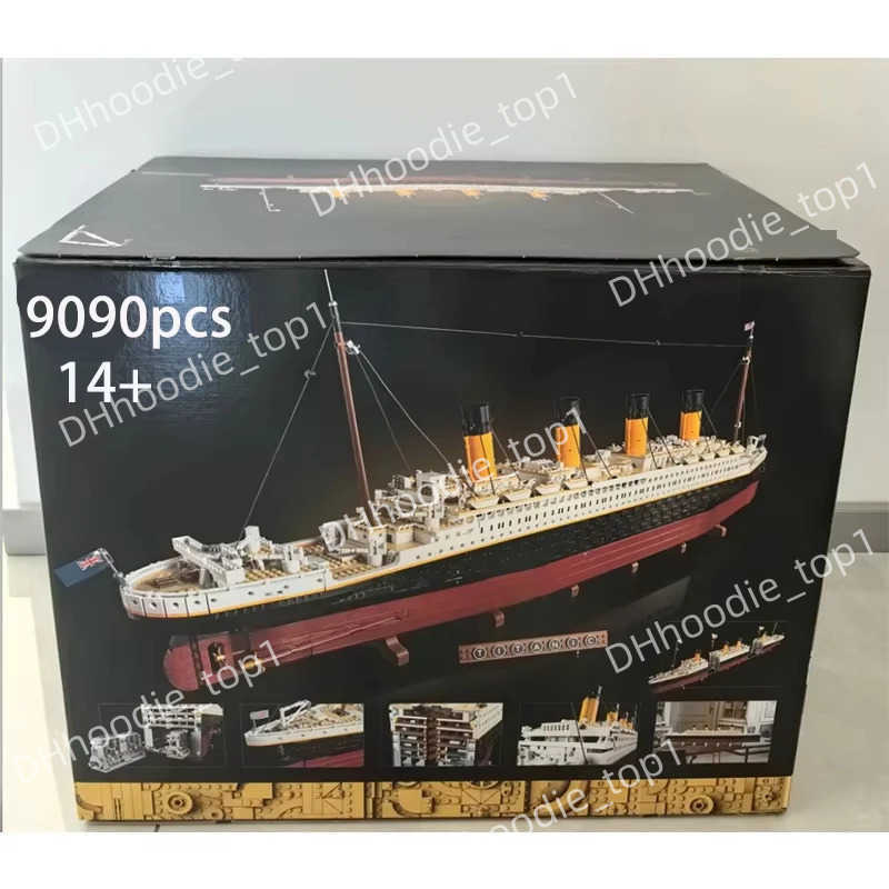 NEW 9090pcs Titanic Large Cruise Boat Ship Steamship Compatible 10294 B Building Blocks KIDS Toys Christmas Gifts in Stock T250630