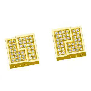 Luxury Jewelry Folded Square Moissanite High Quality Earrings Designer Hip Hop Bling Bling Pass the diamond tester