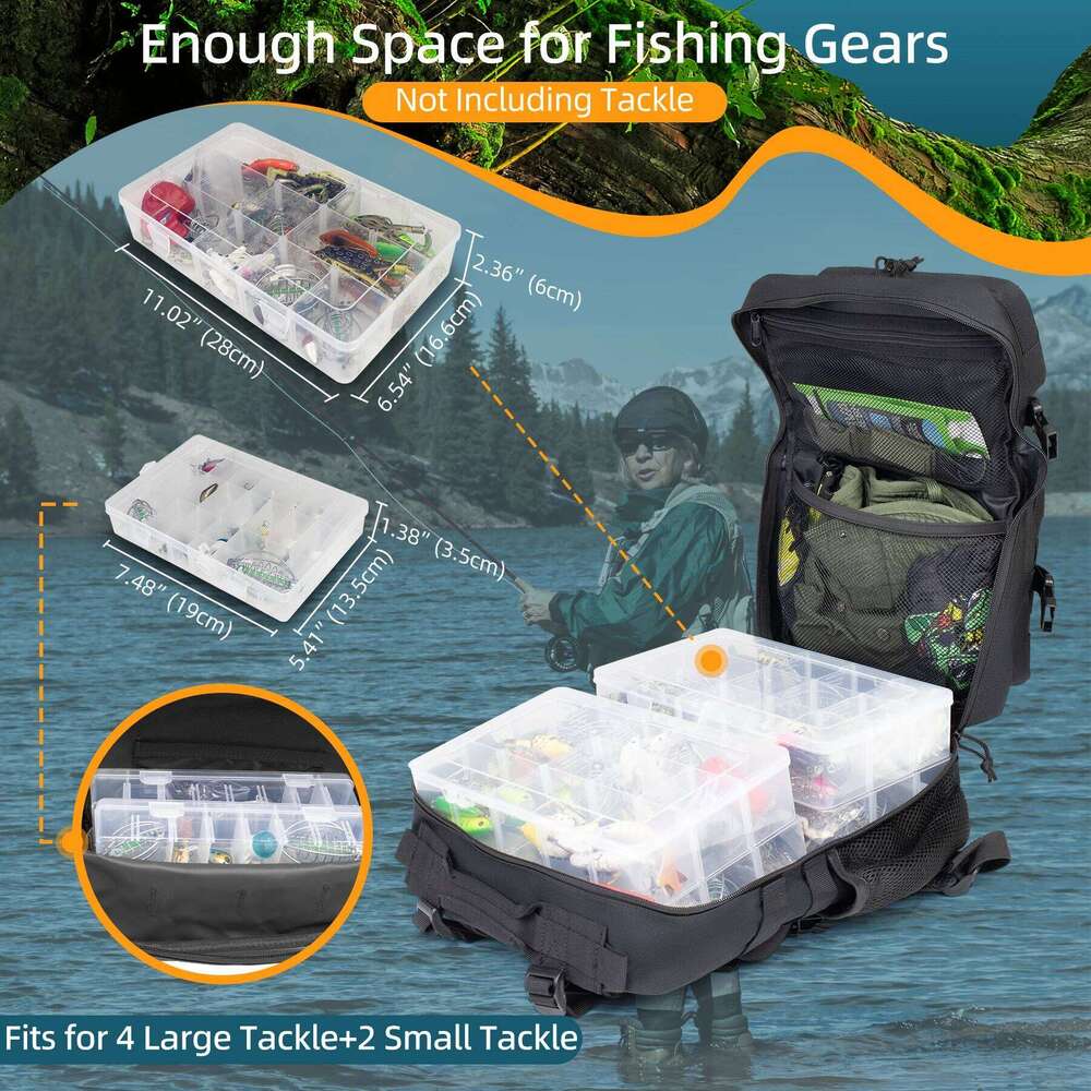 25L Fishing Hunting Tactical Backpack Travel Large CapacityBackpack Durable and Waterproof Men's Outdoor Bag
