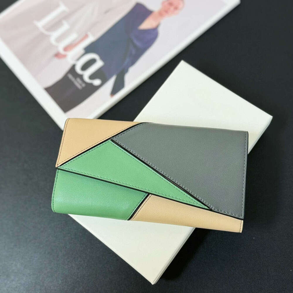 New Anagram Vertical Genuine Leather Long Wallet Puzzle Geometric Cowhide 70% off Large Cash Clip designer wallet designer wallet designer wallet