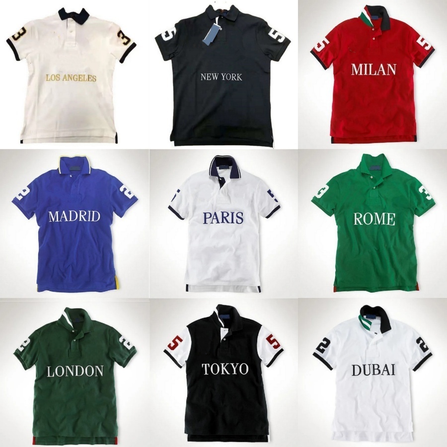 Men Polo Shirts for Men Designer T Shirt Women Shirts City Name ITALIA Chicago New York Short Sleeve Cotton Tee Embroidery Summer 5XL Fashion T-shirt