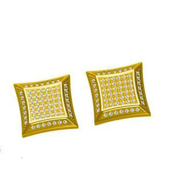 Luxury Jewelry Hip Hop New Square Earrings Unisex Trendy Cool Premium Quality Bling Bling Pass the diamond tester