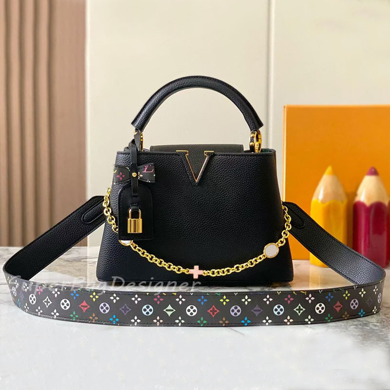 7A quality Handbag Top Handle tote bag Women Designer Shoulder Bags Crossbody Bag Leather Handbags Woman Purses ladies tote lady Luxury chain bag 21cm 27cm