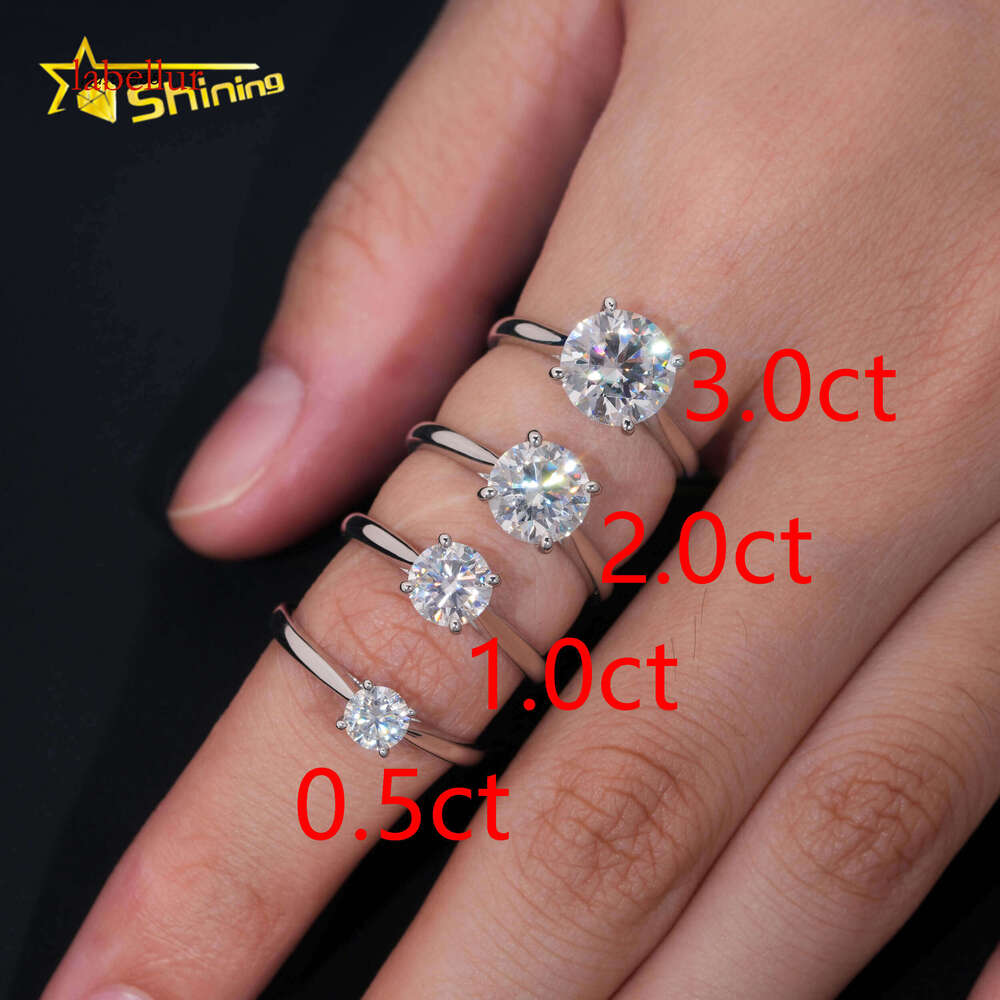 Classical Cathedral Setting Women Wedding Pass Dia Tester Moissanite Sterling Sier Gold Plated Engagement Ring