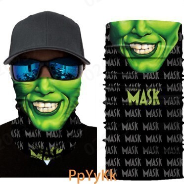 Skull Half Face Series Magic Bandana Multifunctional Face Mask 3D Bling Bling Print Hip Hop Ski Mask