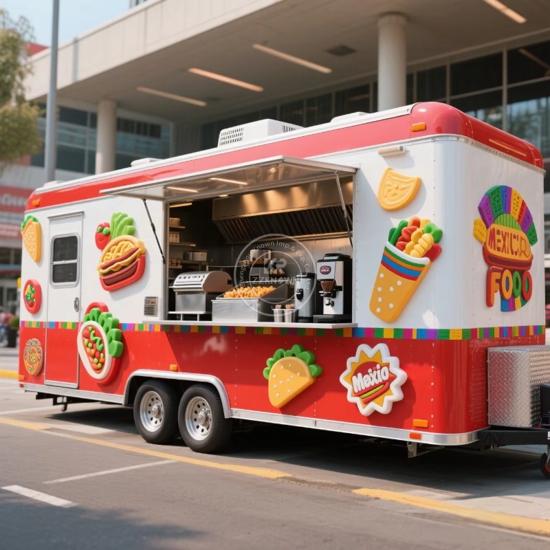 2025 Mini Unpowered Mobile Coffee Trailer Food Vending Cart Food Car Custom Color Pull The Dining Cart for Sale