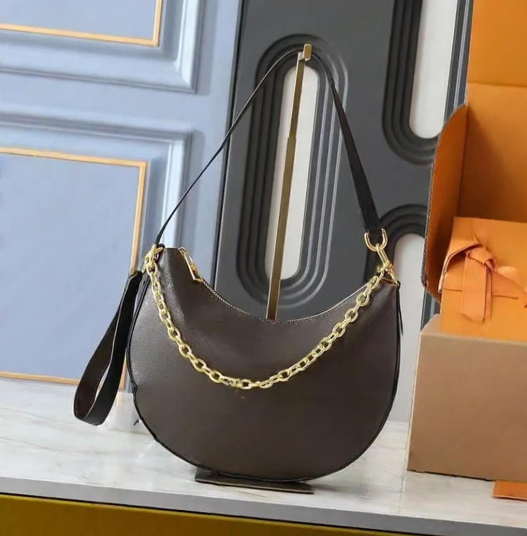 cookie bb bag ladies fashion casual designe luxury half moon crossbody shoulder bag totes handbag crossbody bag loop croissant hobo chain M15056 pouch purse New