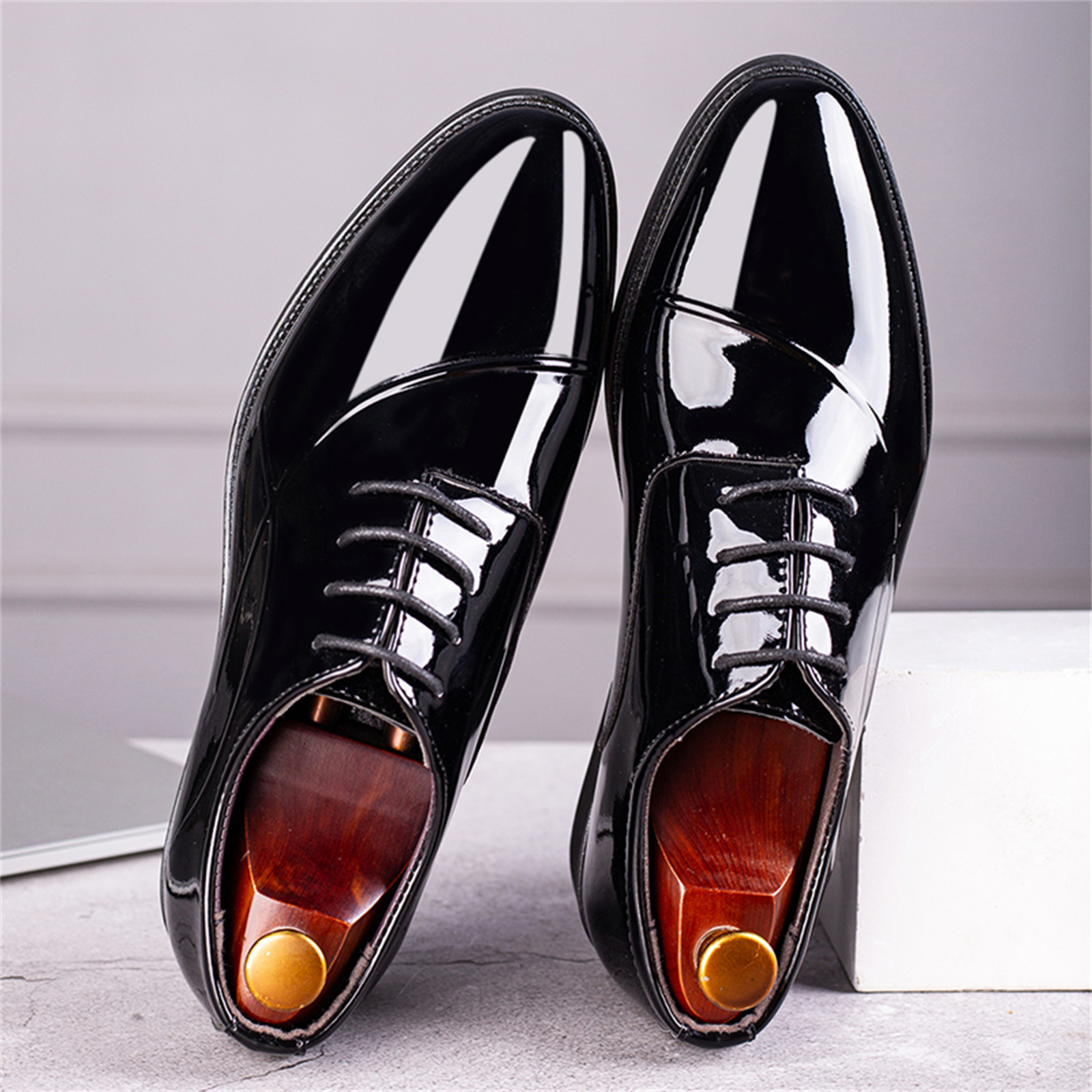 Men's Dress Shoes Classic Modern Formal Business Oxford Shoe X Stripe Comfortable Tuxedo Casual Lace-up Formal Business Oxford Wedding Shoes Fath